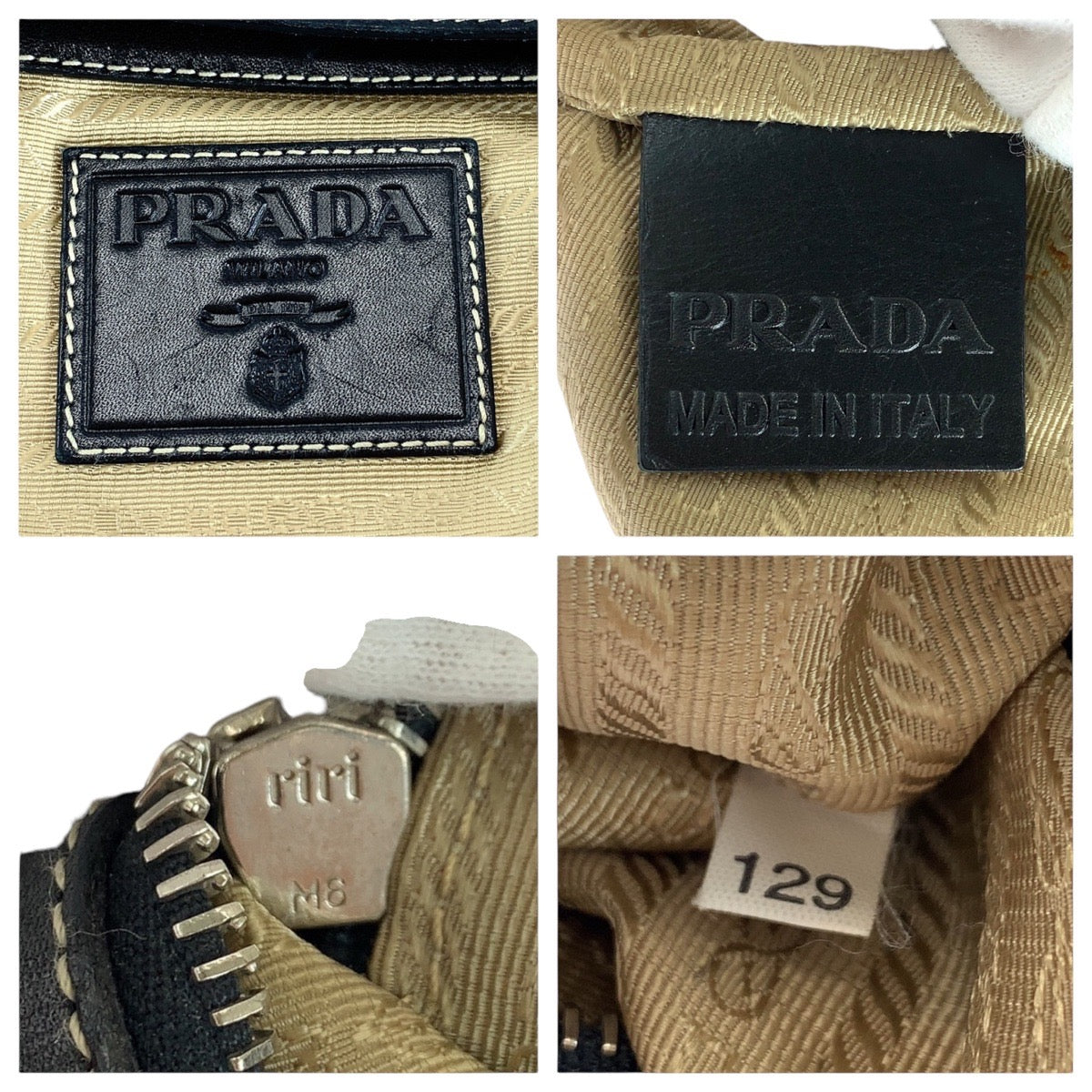 18602
PRADA プラダ ロゴジャガード ベージュ ブラック シルバー金具 キャンバス / レザー ショルダーバッグ メッセンジャーバッグ  レディース AB40