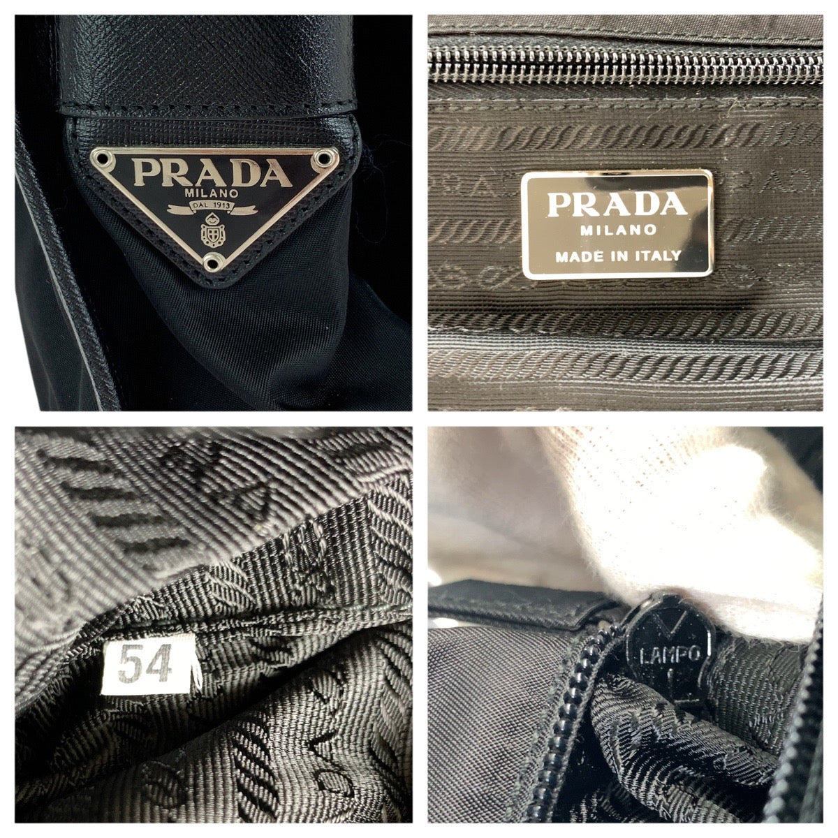 18604
PRADA プラダ テスート 三角ロゴプレート ブラック 黒 シルバー金具 ナイロン ショルダーバッグ メッセンジャーバッグ 男女兼用  レディース