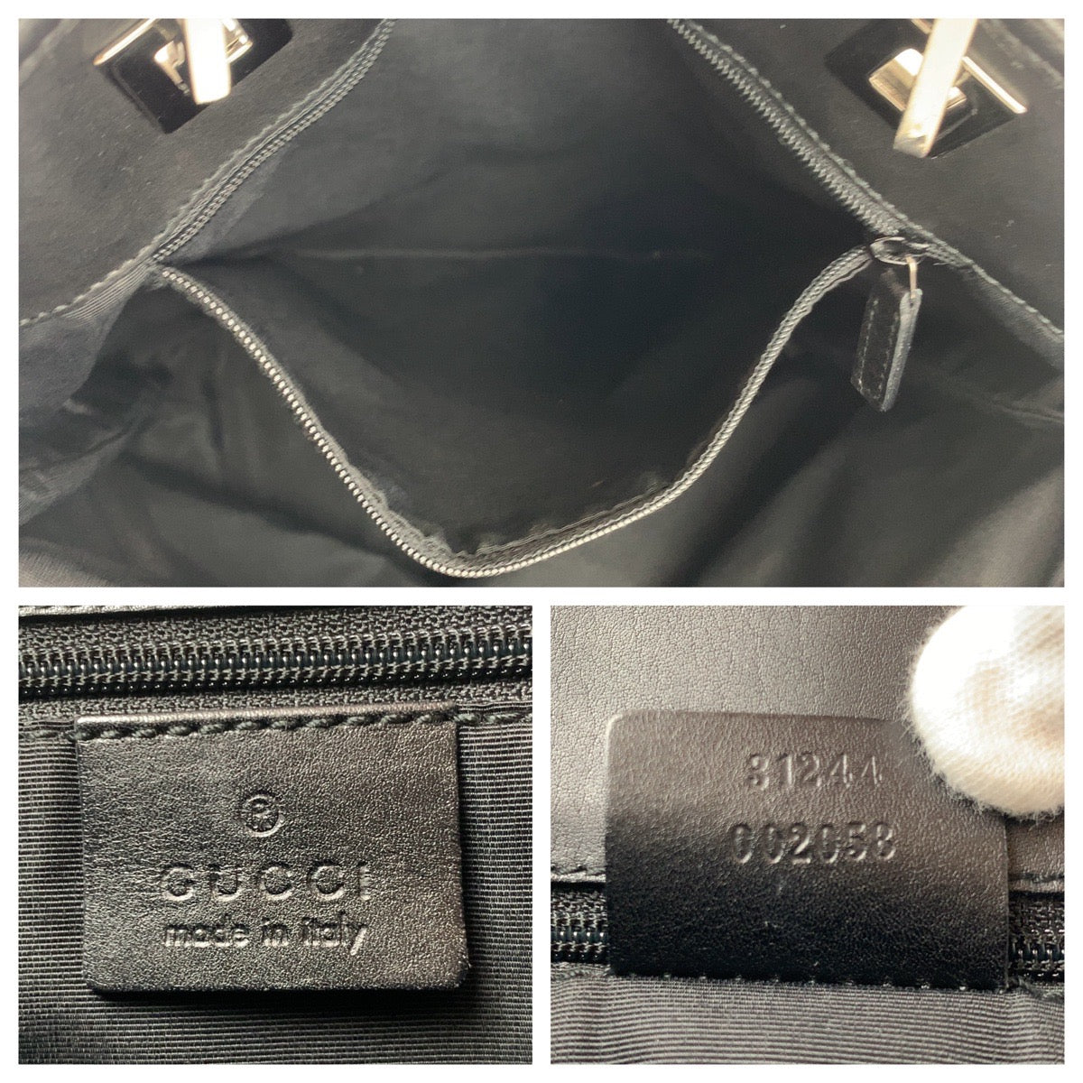 18607
GUCCI グッチ GG柄 ブラック シルバー金具 GGキャンバス 31244 トートバッグ ショルダーバッグ  レディース ABP38