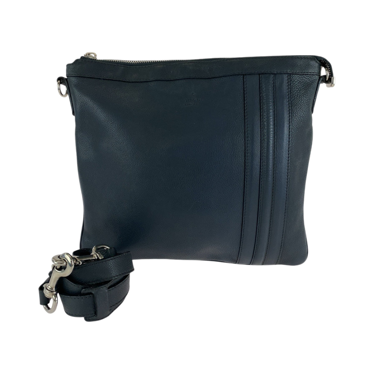18608
GUCCI グッチ ダークグレー シルバー金具 レザー 233329 ショルダーバッグ ポシェット  メンズ ABP45