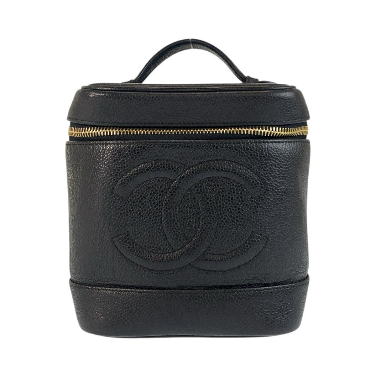 18609
CHANEL シャネル ココマーク ブラック 黒 ゴールド金具 キャビアスキン ハンドバッグ バニティバッグ  レディース ABP60
