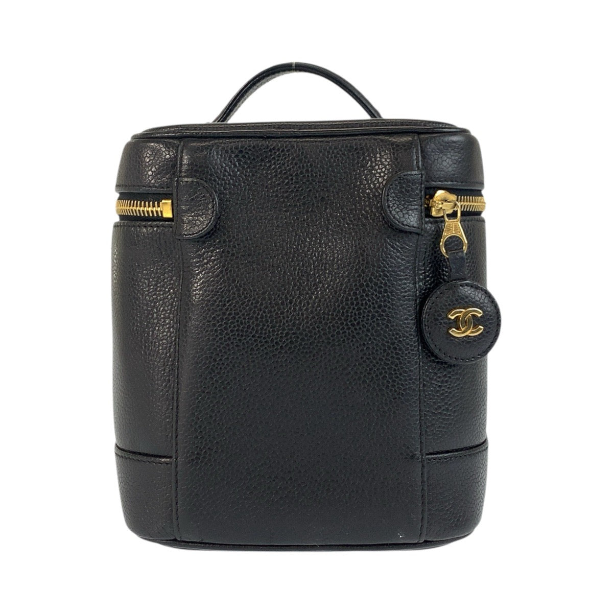 18609
CHANEL シャネル ココマーク ブラック 黒 ゴールド金具 キャビアスキン ハンドバッグ バニティバッグ  レディース ABP60