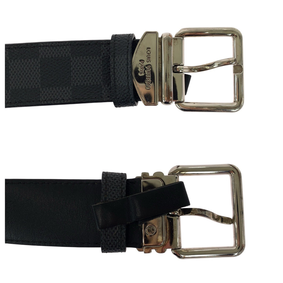 18614
LOUIS VUITTON ルイヴィトン ダミエ グラフィット サンチュール シドニー ベルト 90cm/36inc ブラック 黒 シルバー金具 PVC / レザー M9708 ベルト  メンズ AB15