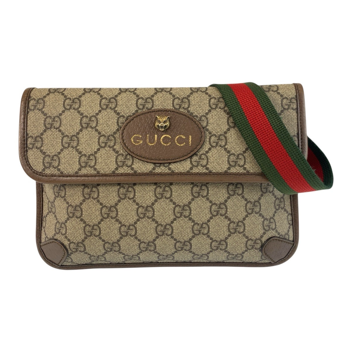 18615
GUCCI グッチ シェリーライン ネオヴィンテージ ベージュ ブラウン ゴールド金具 GGスプリームキャンバス / レザー 493930 ボディバッグ ウエストバッグ  メンズ AB60