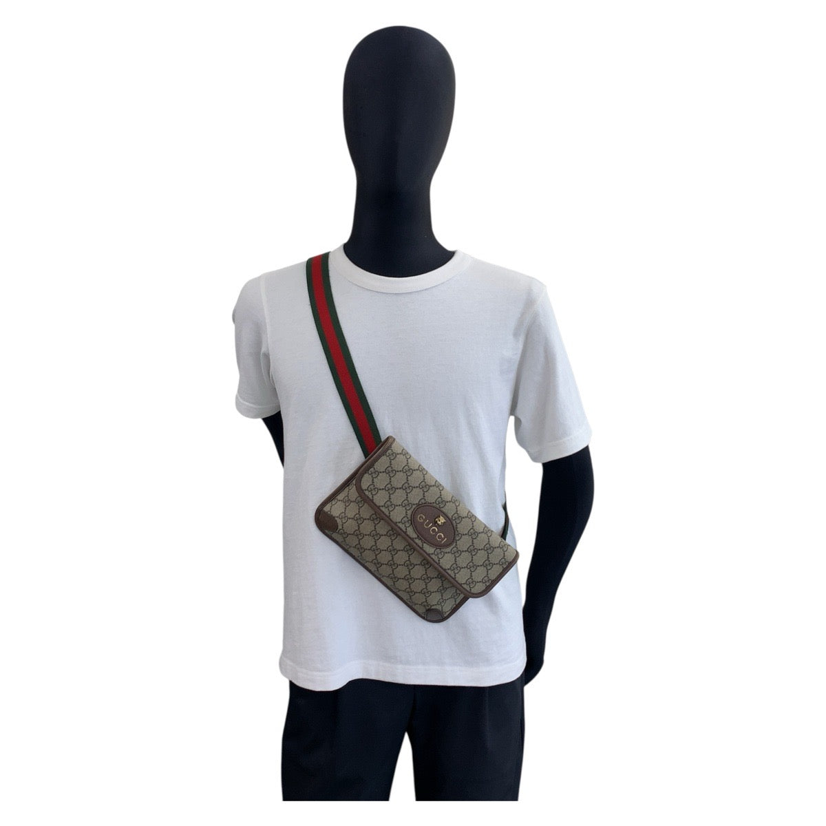 18615
GUCCI グッチ シェリーライン ネオヴィンテージ ベージュ ブラウン ゴールド金具 GGスプリームキャンバス / レザー 493930 ボディバッグ ウエストバッグ  メンズ AB60