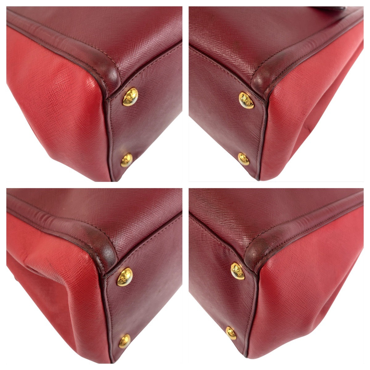 18616
PRADA プラダ サフィアーノ レッド ゴールド金具 レザー トートバッグ ハンドバッグ ショルダーバッグ 2way  レディース AB44