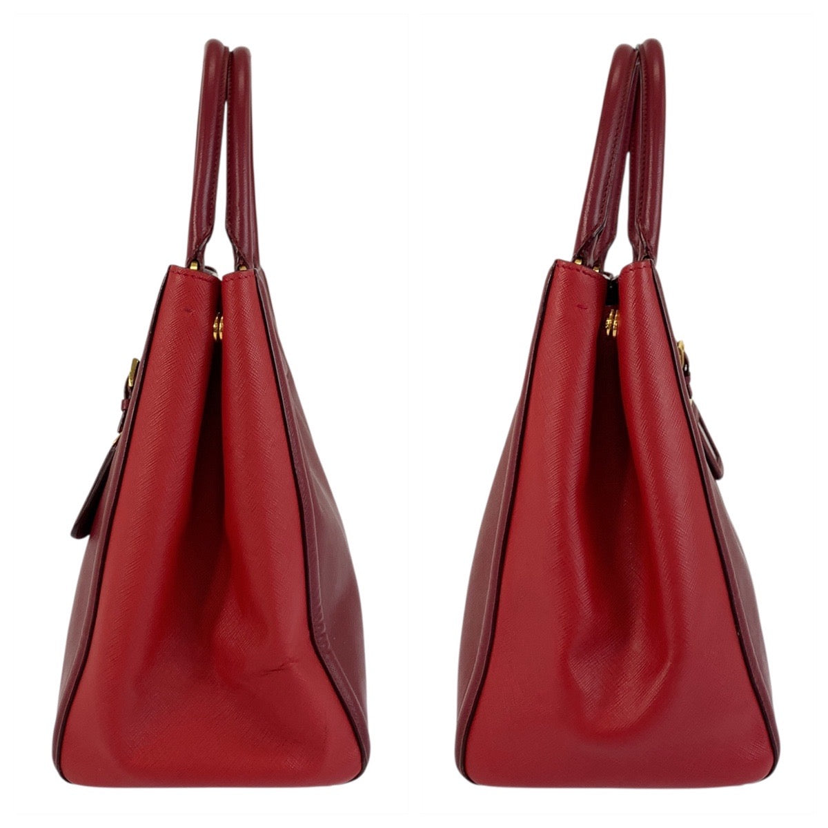 18616
PRADA プラダ サフィアーノ レッド ゴールド金具 レザー トートバッグ ハンドバッグ ショルダーバッグ 2way  レディース AB44