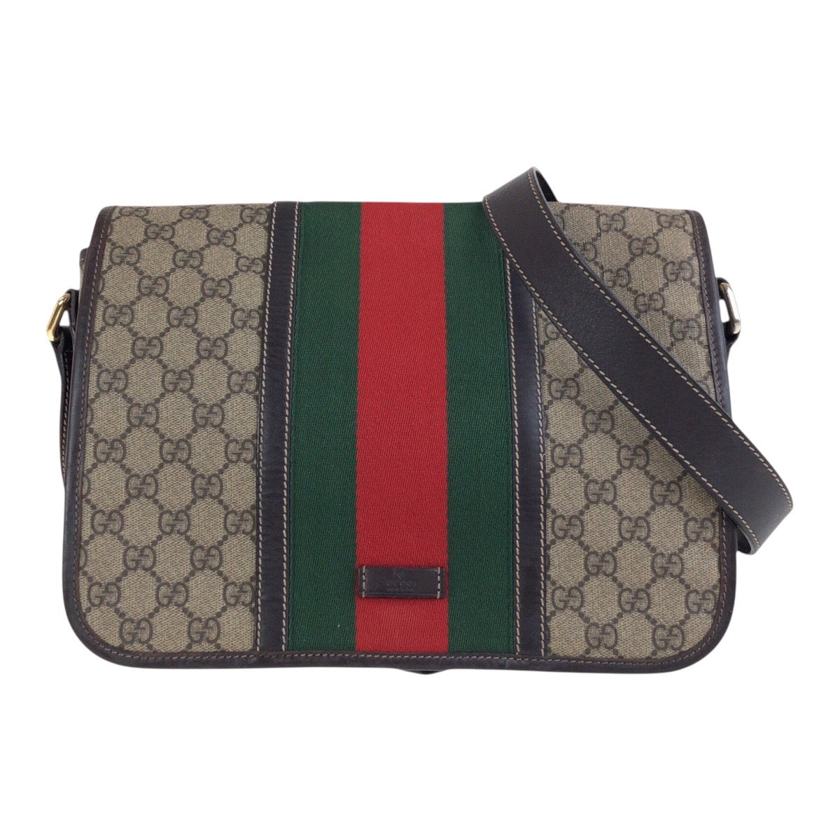 18618
GUCCI グッチ シェリーライン ベージュ ブラウン ゴールド金具 GGスプリームキャンバス 211130 斜め掛け ショルダーバッグ 男女兼用 レディース ABP58