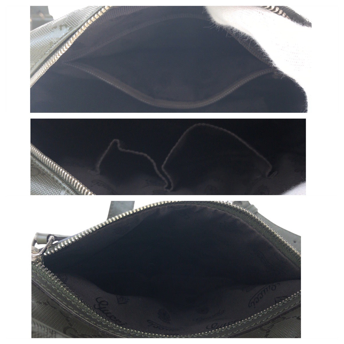 18620
GUCCI グッチ GGインプリメ カーキ シルバー金具 レザー / PVC 201448 ショルダーバッグ メッセンジャーバッグ メンズ A58