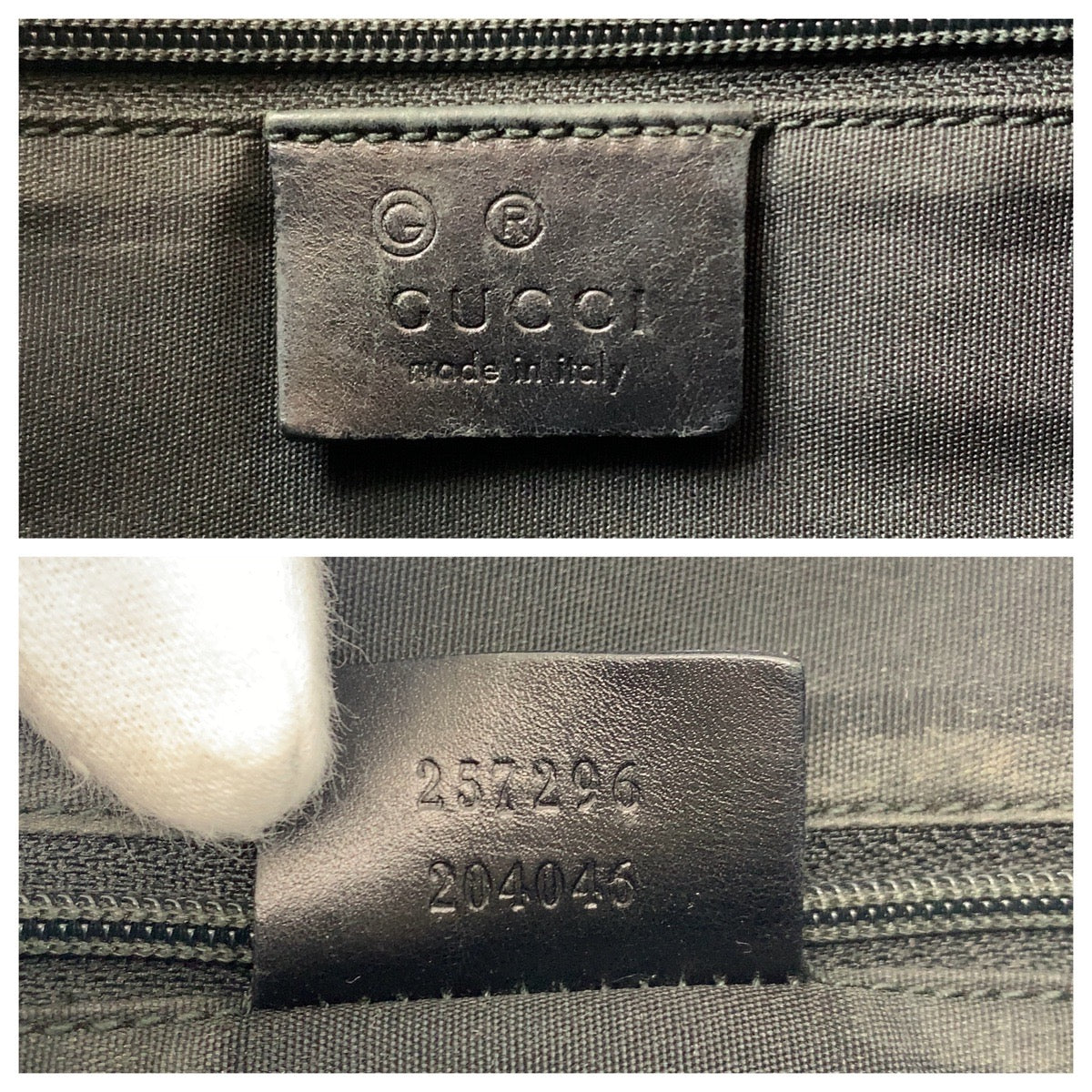18622
GUCCI グッチ ブラック 黒 シルバー金具 キャンバス / レザー 257296 ショルダーバッグ レディース AB28