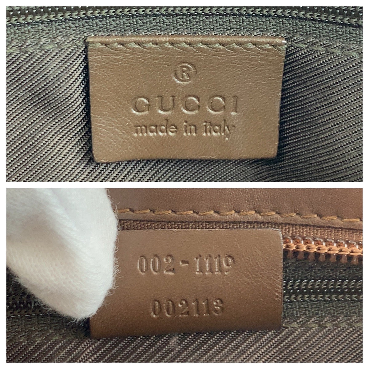 18627
GUCCI グッチ ベージュ ブラウン GGキャンバス / レザー 002 1119 トートバッグ ハンドバッグ  レディース ABP40