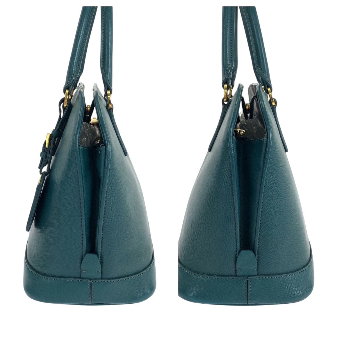 18629
PRADA プラダ サフィアーノ ラクス グリーン ゴールド金具 レザー ショルダーバッグ ハンドバッグ 2way  レディース AB56