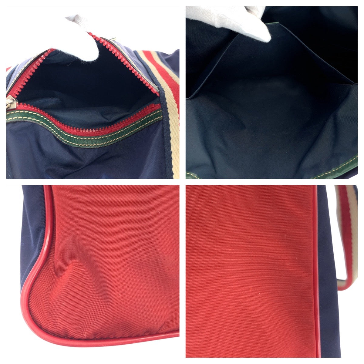 18632
GUCCI グッチ シェリーライン クレスト ネイビー レッド グリーン ナイロン 189665 トートバッグ ショルダーバッグ メンズ ABP38