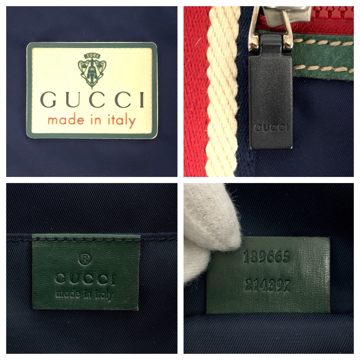 18632
GUCCI グッチ シェリーライン クレスト ネイビー レッド グリーン ナイロン 189665 トートバッグ ショルダーバッグ メンズ ABP38