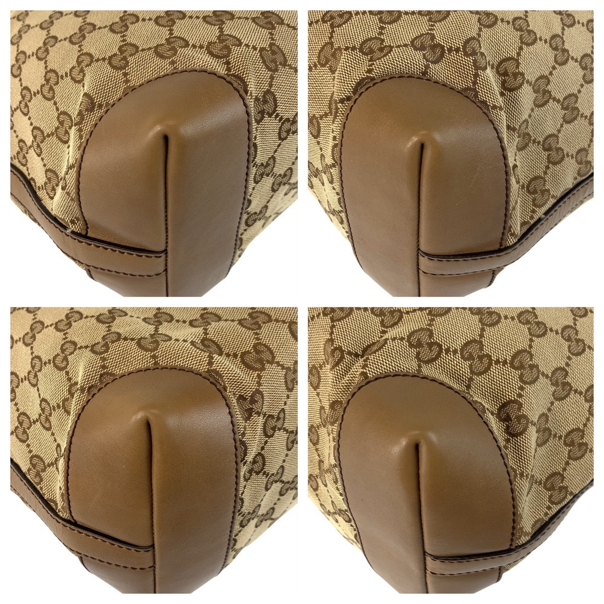 18636
GUCCI Beige Gold Hardware GG Canvas / Leather 247209 Tote Bag Shoulder Bag Ladies ABP40