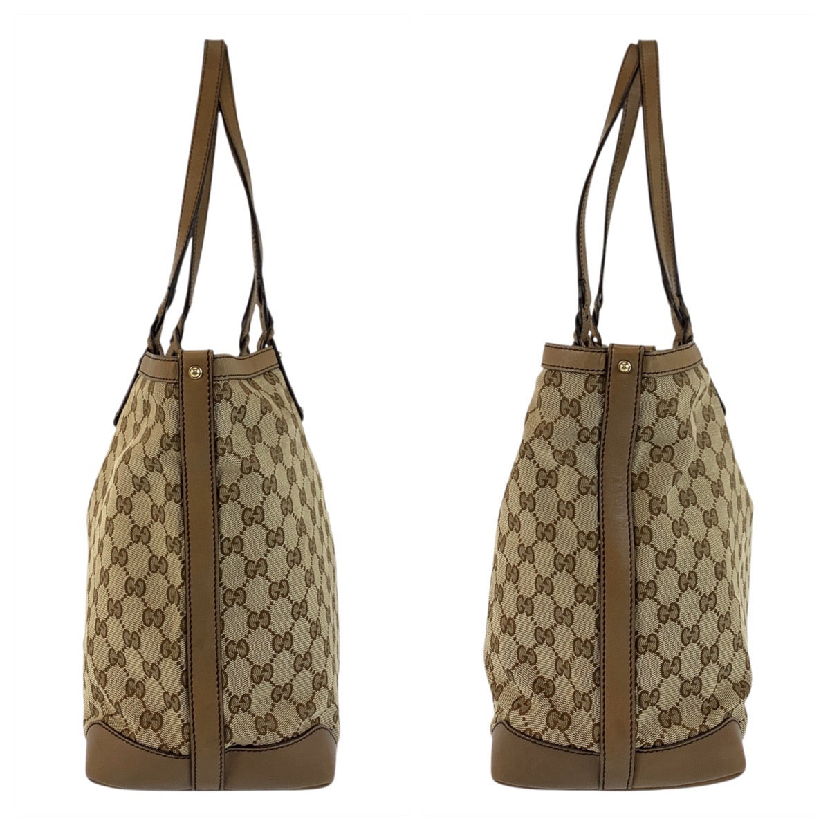 18636
GUCCI グッチ ベージュ ゴールド金具 GGキャンバス / レザー 247209 トートバッグ ショルダーバッグ レディース ABP40