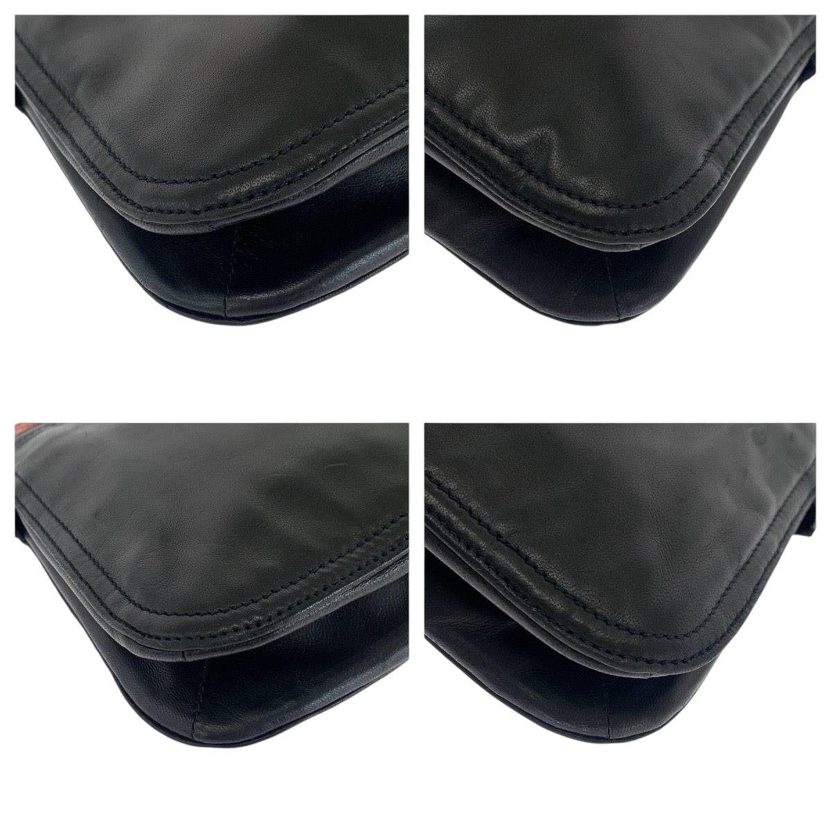 18637
PRADA プラダ 三角ロゴプレート 男女兼用 ブラック オレンジ シルバー金具 レザー クラッチバッグ セカンドバッグ レディース ABP22