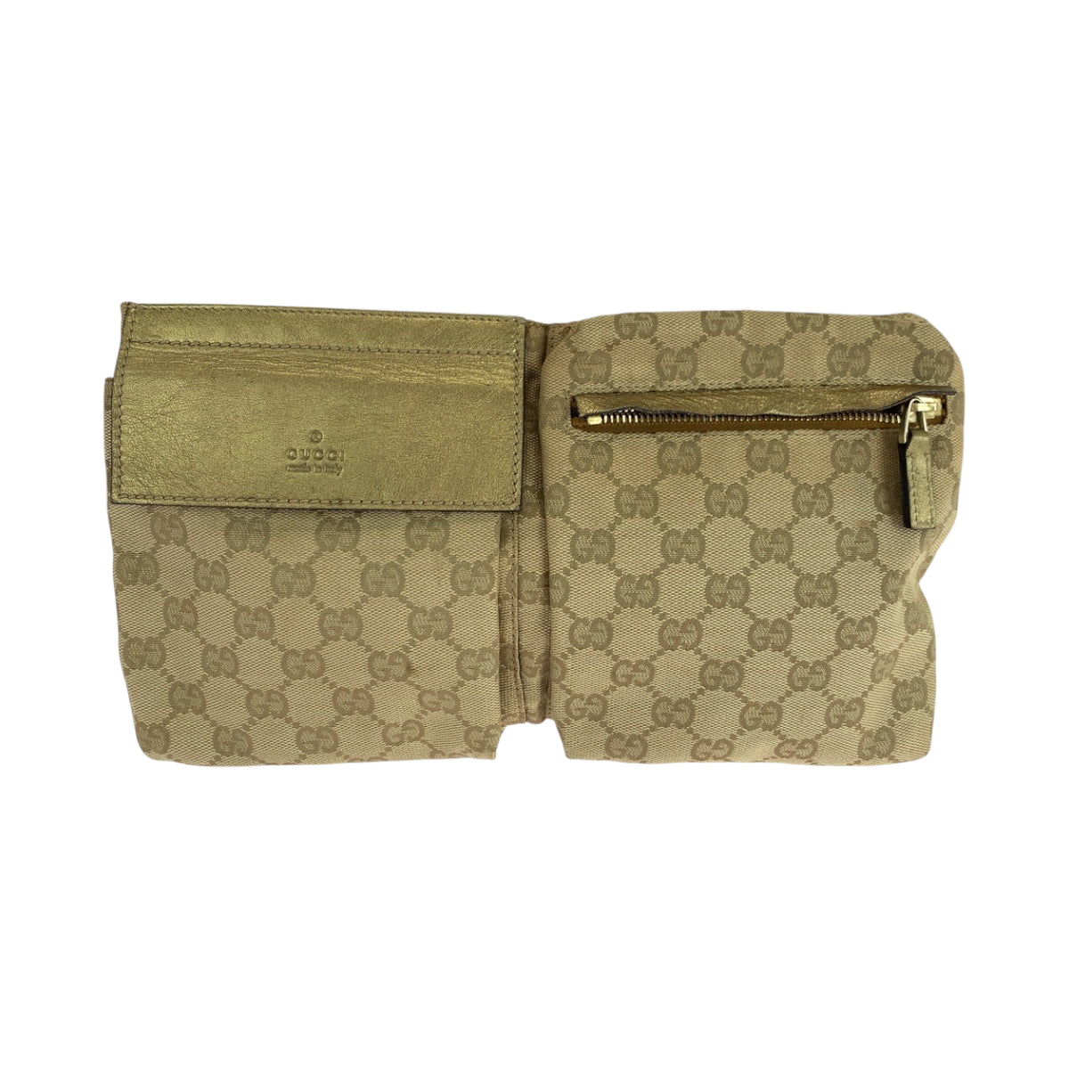 18638
GUCCI グッチ シェリーライン ベージュ ゴールド ピンク ゴールド金具 GGキャンバス 28566 ウエストバッグ バムバッグ  レディース AB30