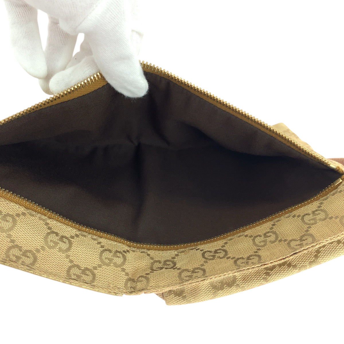 18638
GUCCI グッチ シェリーライン ベージュ ゴールド ピンク ゴールド金具 GGキャンバス 28566 ウエストバッグ バムバッグ  レディース AB30