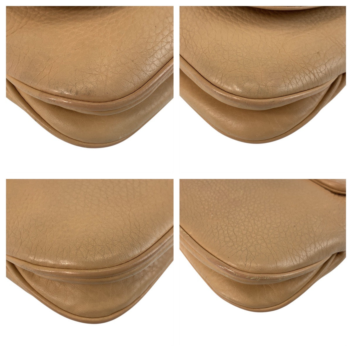 18644
GUCCI グッチ ダブルG ベージュ ゴールド金具 レザー 251821 チェーンショルダーバッグ ポシェット レディース AB48