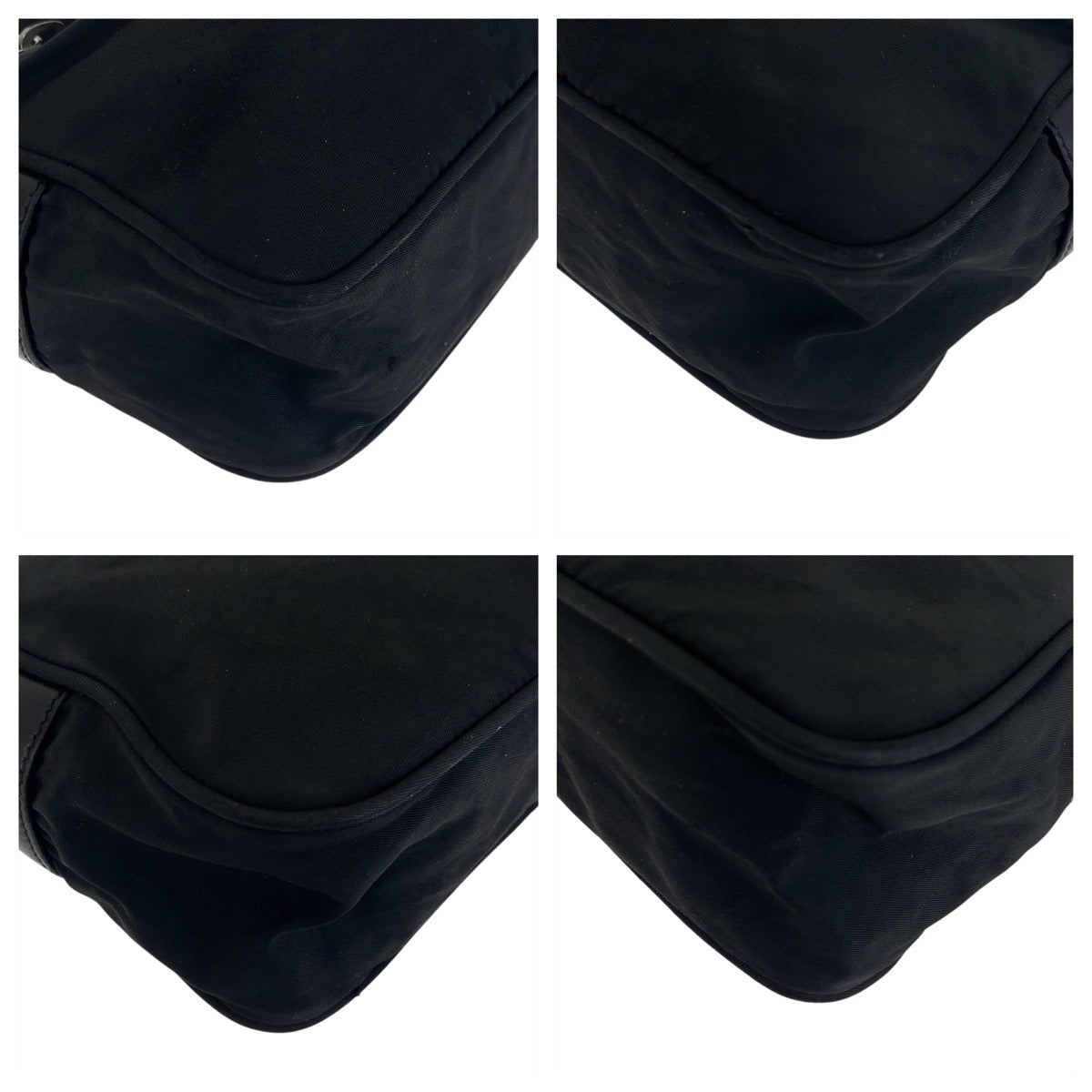 18645
PRADA プラダ テスート 三角ロゴプレート ブラック 黒 シルバー金具 ナイロン / レザー ショルダーバッグ ボディバッグ カメラバッグ メンズ AB48