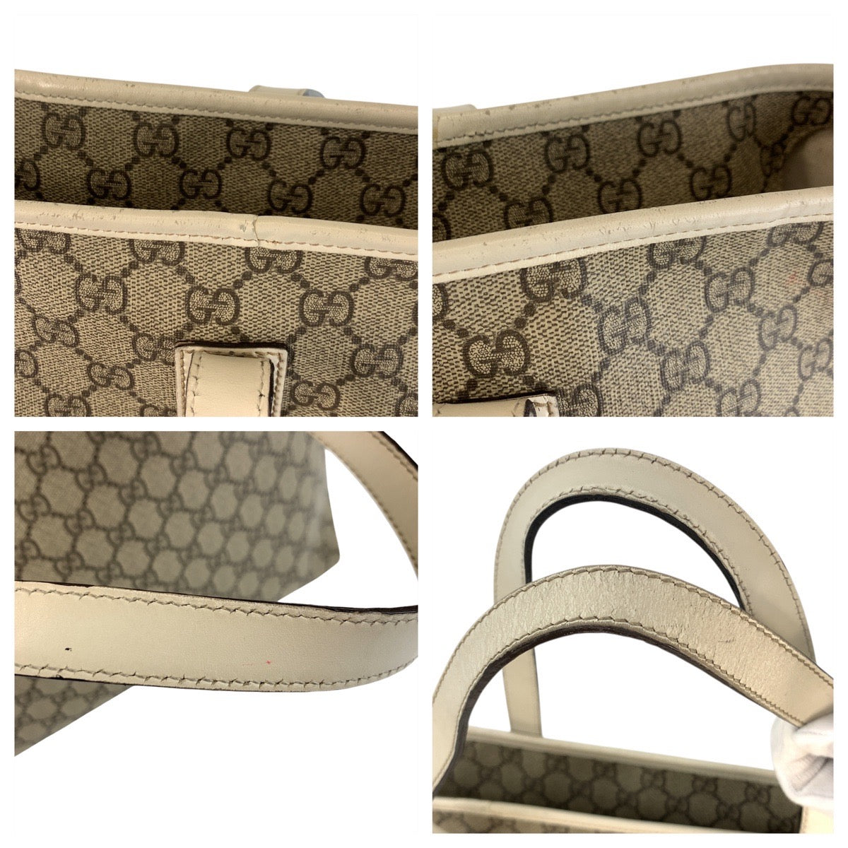 18646
GUCCI グッチ ベージュ アイボリー GGスプリームキャンバス / レザー 211137 トートバッグ ショルダーバッグ  レディース AB20