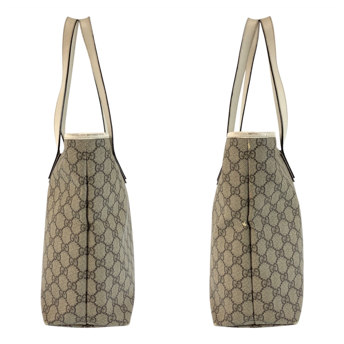 18646
GUCCI グッチ ベージュ アイボリー GGスプリームキャンバス / レザー 211137 トートバッグ ショルダーバッグ  レディース AB20