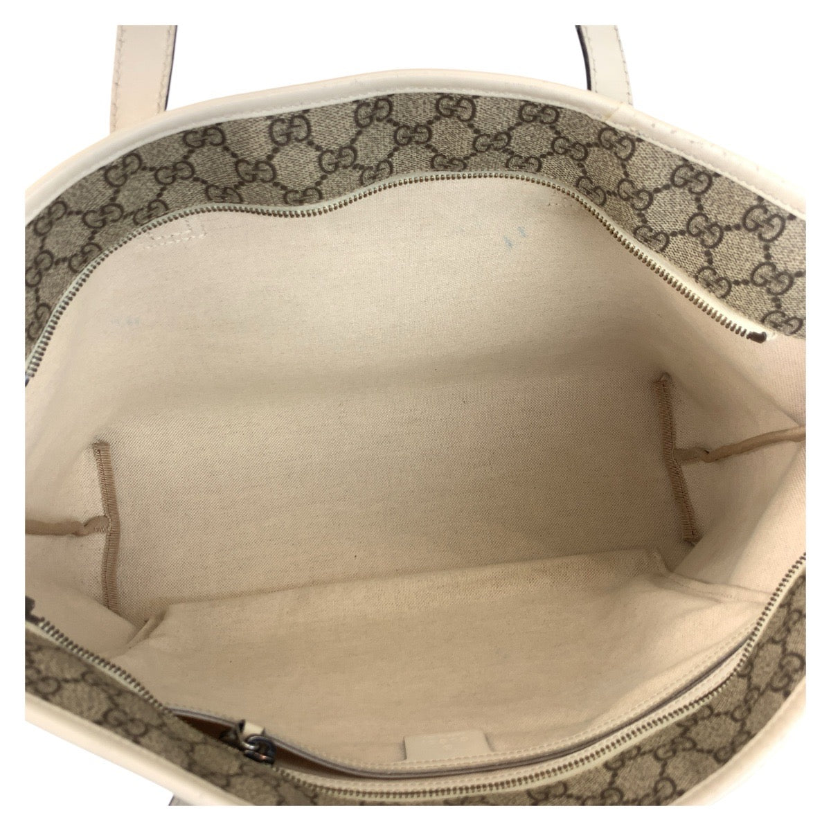 18646
GUCCI グッチ ベージュ アイボリー GGスプリームキャンバス / レザー 211137 トートバッグ ショルダーバッグ  レディース AB20