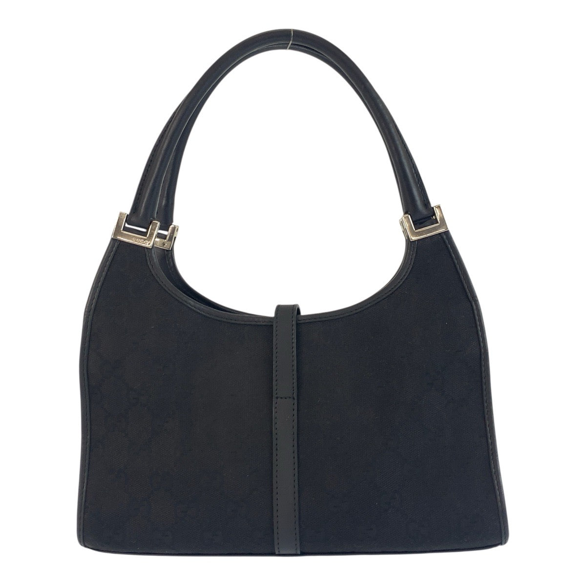 18648
GUCCI グッチ ジャッキー ブラック 黒 シルバー金具 GGキャンバス / レザー 002 1068 ホーボー ハンドバッグ  レディース ABP60