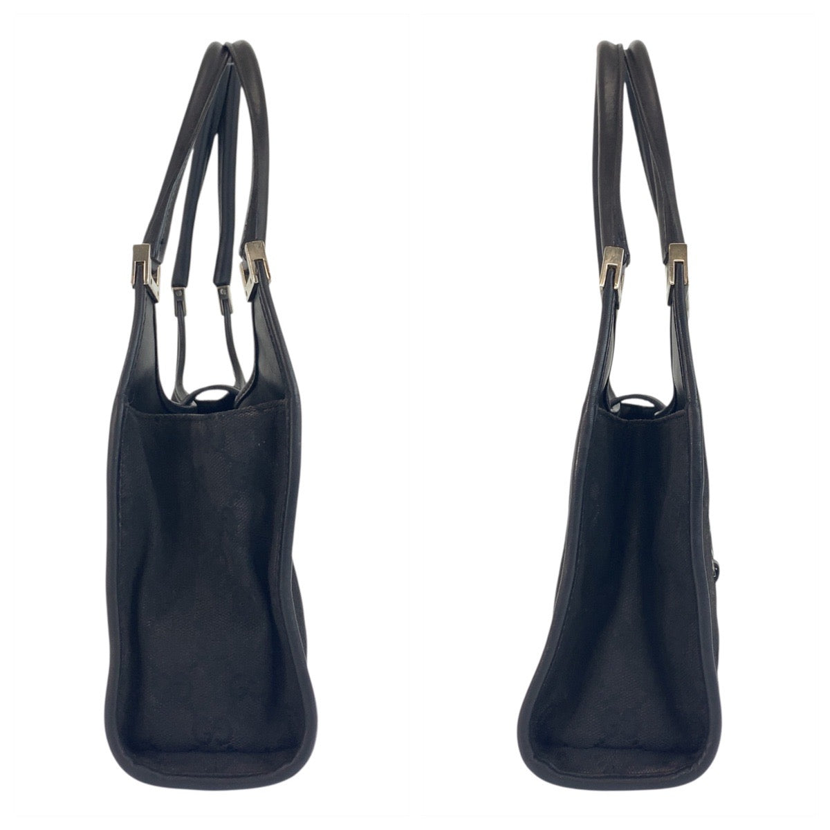 18648
GUCCI グッチ ジャッキー ブラック 黒 シルバー金具 GGキャンバス / レザー 002 1068 ホーボー ハンドバッグ  レディース ABP60