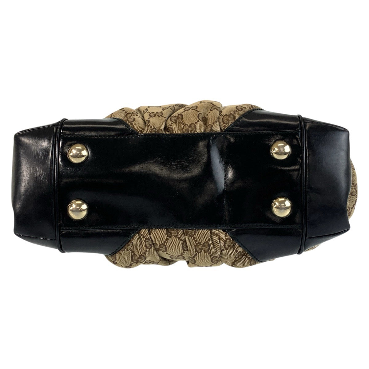 18649
GUCCI グッチ ベージュ ブラック 黒 ゴールド金具 GGキャンバス / レザー 203529 トートバッグ ショルダーバッグ レディース ABP48