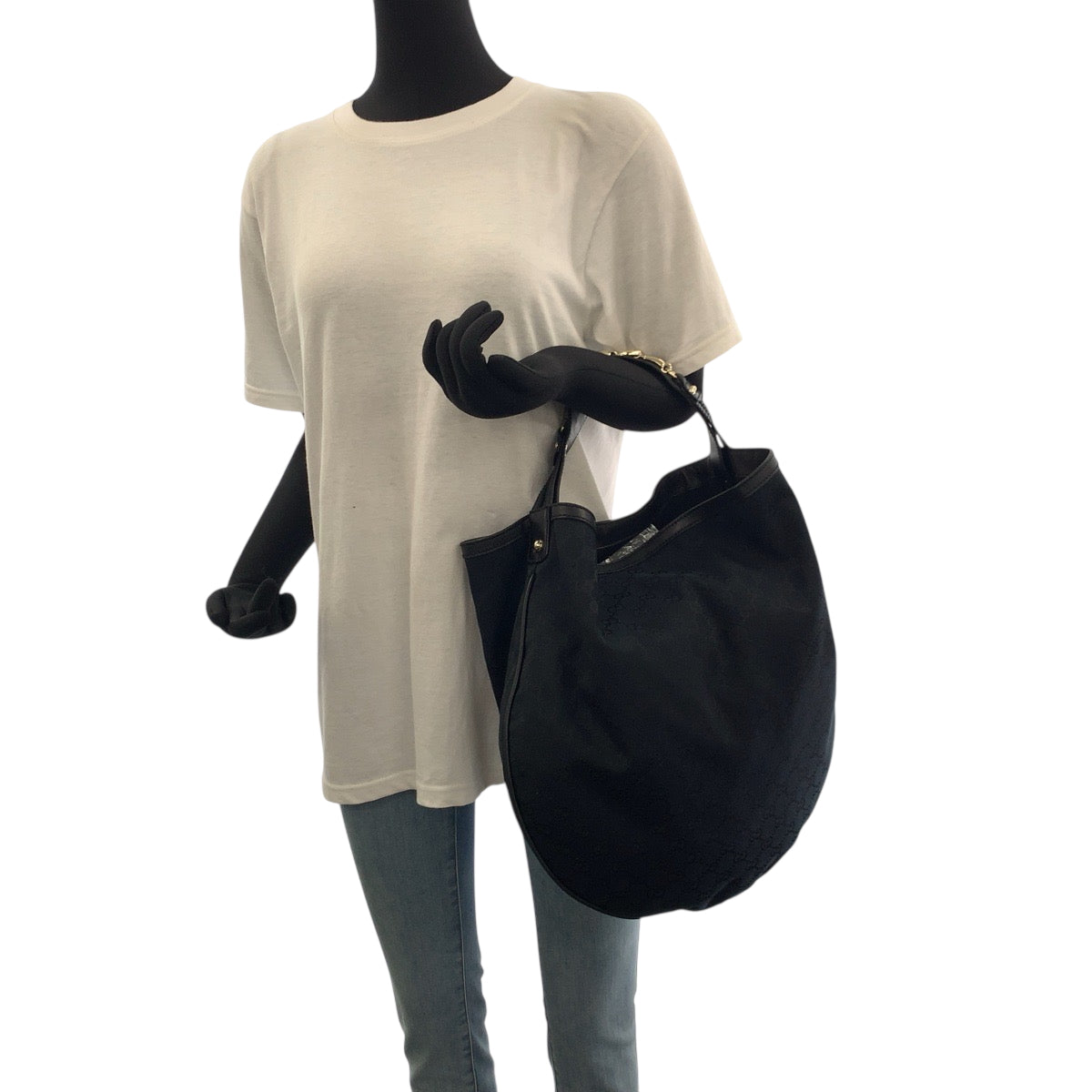 18650
GUCCI グッチ ブラック 黒 ゴールド金具 GGキャンバス 170414 ホーボー ショルダーバッグ 肩掛け レディース ABP58