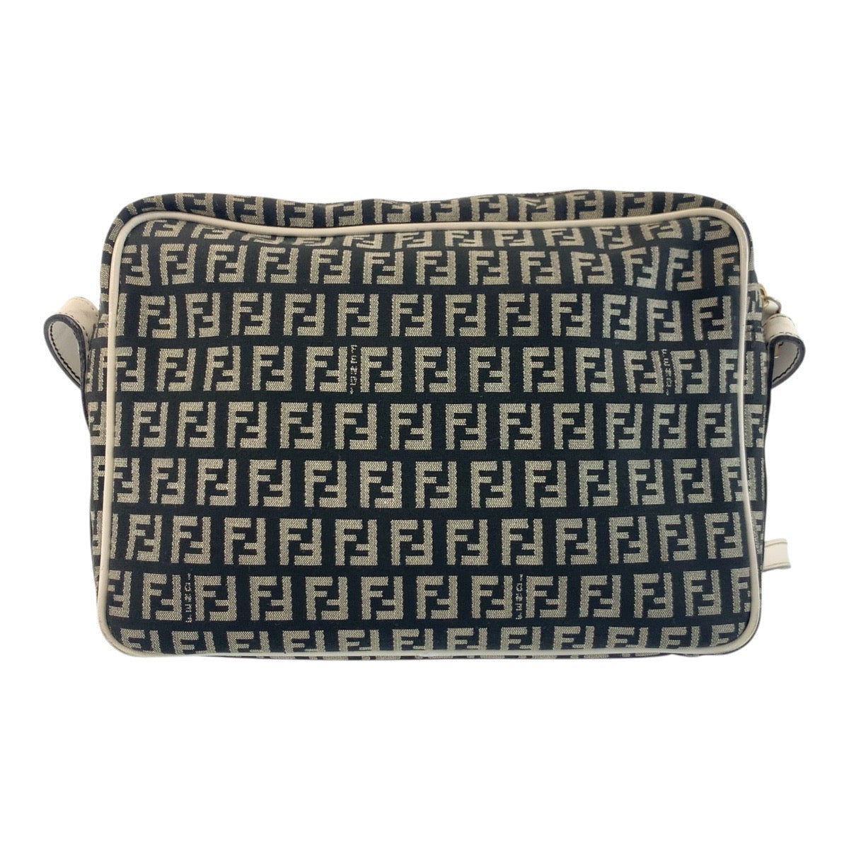 18652
FENDI フェンディ ズッキーノ マンマ ブラック 黒 ホワイト ゴールド金具 キャンバス / レザー ショルダーバッグ ポシェット レディース ABP68