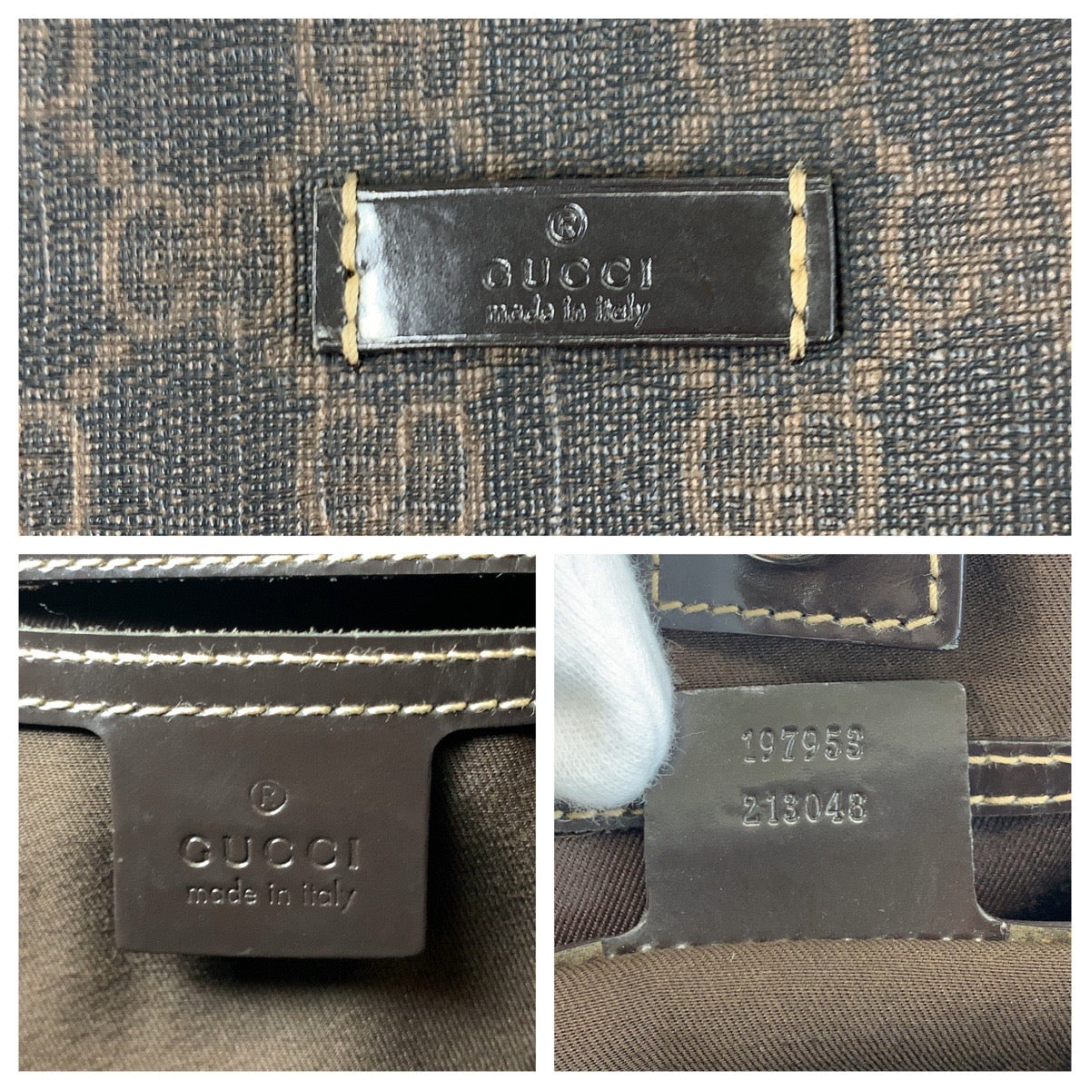 18653
GUCCI グッチ ブラウン ゴールド金具 GGスプリームキャンバス 197953 トートバッグ ショルダーバッグ  レディース ABP40
