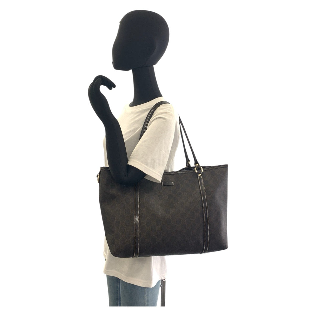 18653
GUCCI グッチ ブラウン ゴールド金具 GGスプリームキャンバス 197953 トートバッグ ショルダーバッグ  レディース ABP40