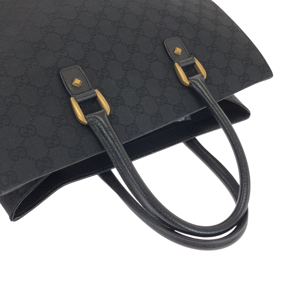 18658
GUCCI グッチ ブラック 黒 ゴールド金具 GGキャンバス 120897 トートバッグ ショルダーバッグ レディース ABP42