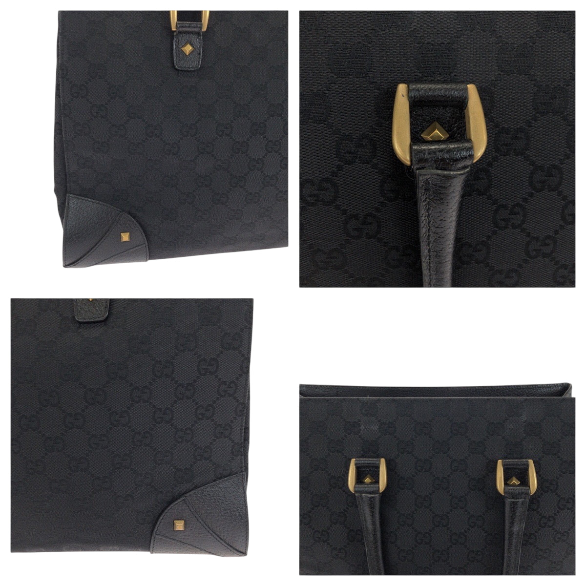 18658
GUCCI グッチ ブラック 黒 ゴールド金具 GGキャンバス 120897 トートバッグ ショルダーバッグ レディース ABP42