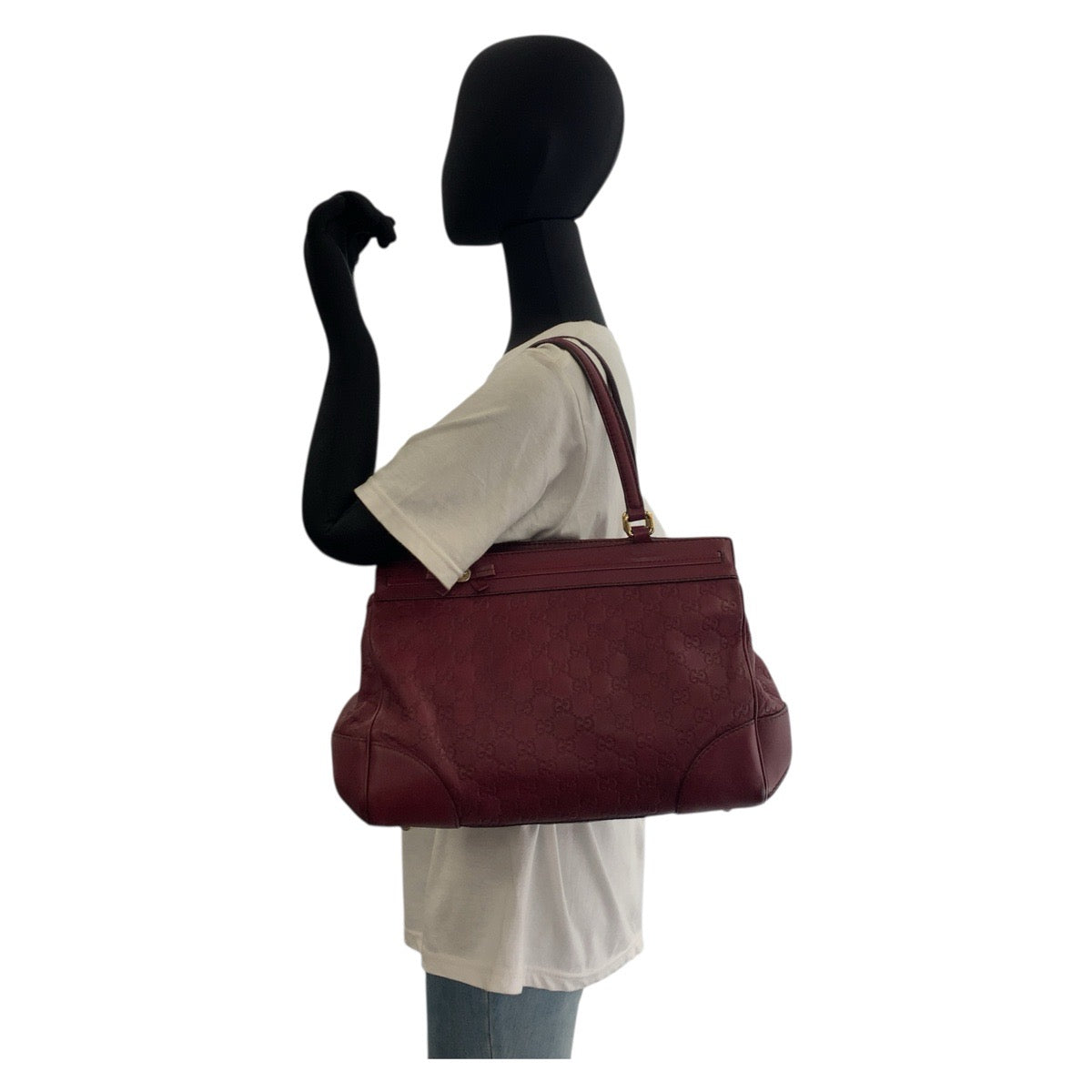 18659
GUCCI グッチ グッチシマ メイフェア ワインレッド ゴールド金具 レザー 257063 トートバッグ ショルダーバッグ レディース ABP44