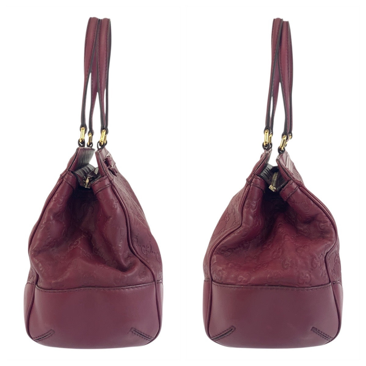 18659
GUCCI Guccissima Mayfair Wine Red Gold Hardware Leather 257063 Tote Bag Shoulder Bag Women's ABP44
