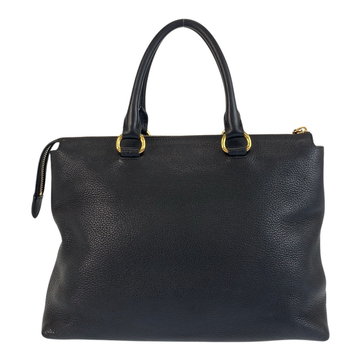 18661
PRADA プラダ ヴィッテロダイノ ブラック 黒 ゴールド金具 レザー ハンドバッグ トートバッグ  レディース AB78