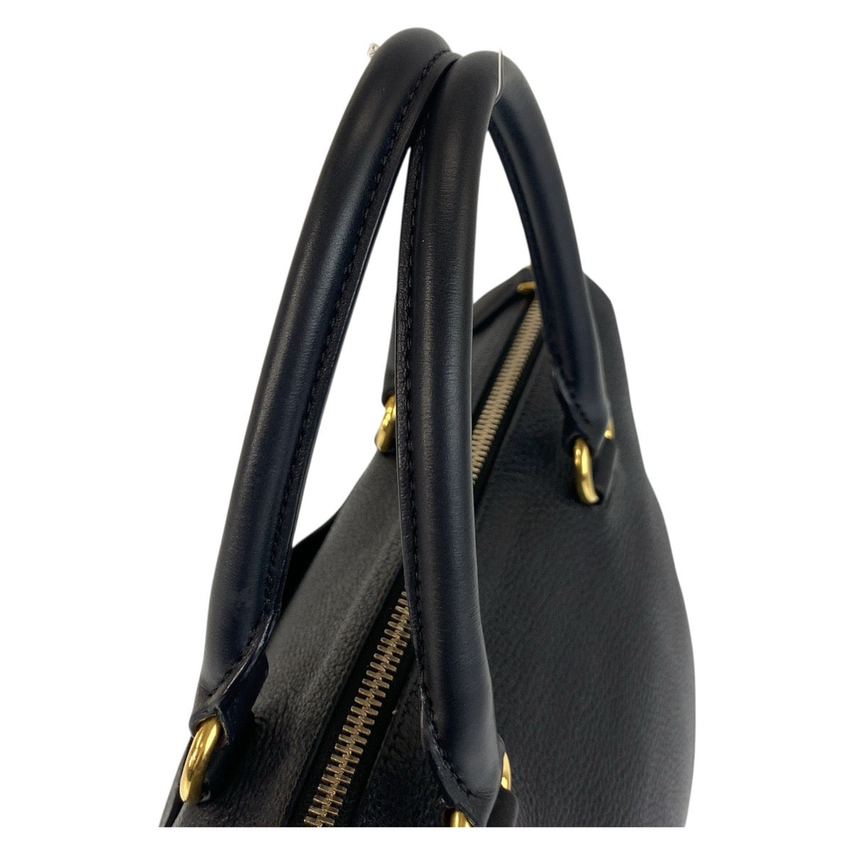 18661
PRADA プラダ ヴィッテロダイノ ブラック 黒 ゴールド金具 レザー ハンドバッグ トートバッグ  レディース AB78