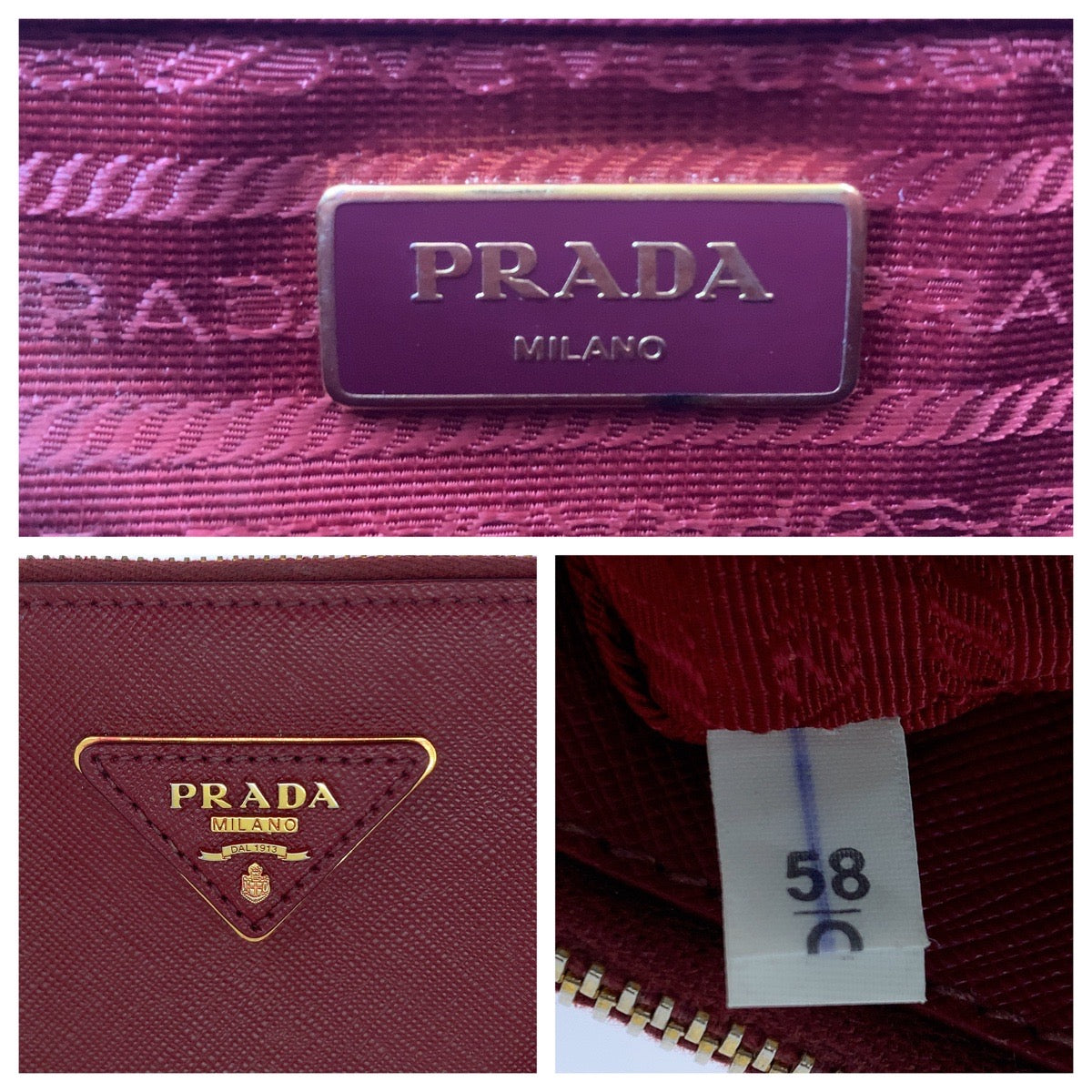 18663
PRADA プラダ サフィアーノ ガレリア ボルドー ゴールド金具 レザー ショルダーバッグ ハンドバッグ 2way  レディース ABP64
