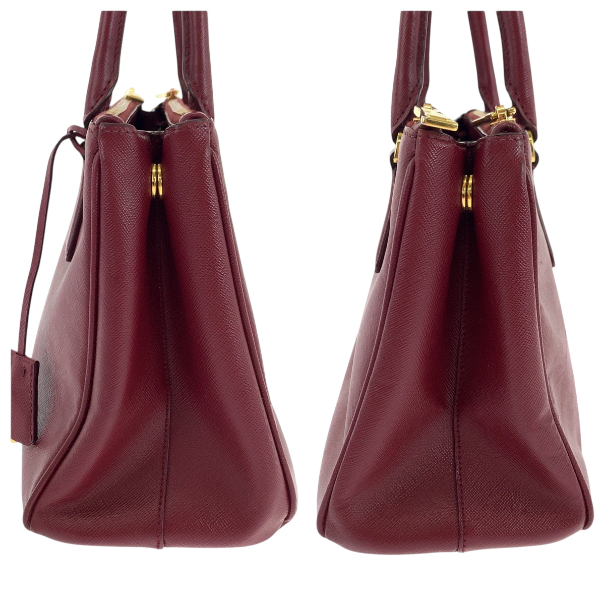18663
PRADA プラダ サフィアーノ ガレリア ボルドー ゴールド金具 レザー ショルダーバッグ ハンドバッグ 2way  レディース ABP64