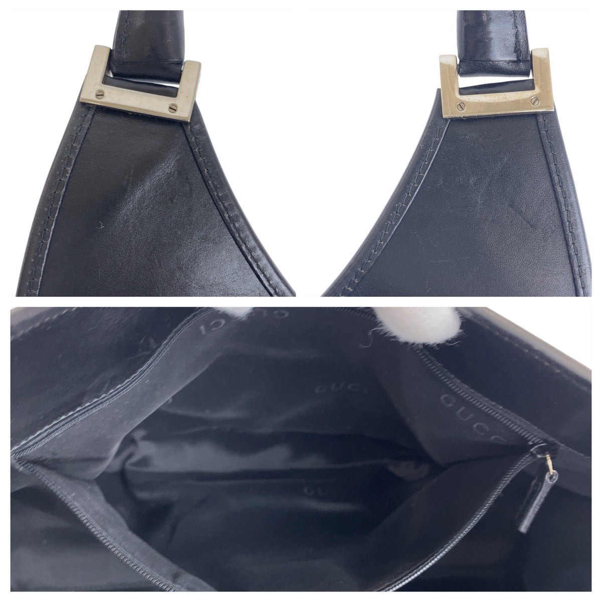 18664
GUCCI グッチ ジャッキー ブラック 黒 シルバー金具 GGキャンバス / レザー 002 1066 ショルダーバッグ レディース A62
