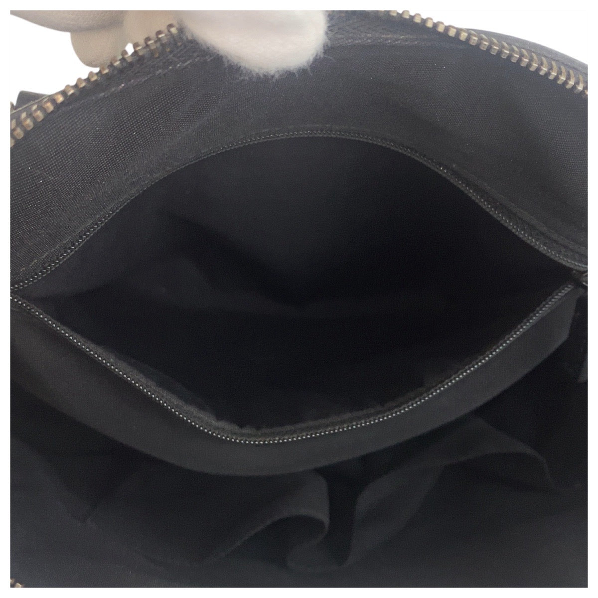 18665
GUCCI グッチ シェリーライン ブラック 黒 ベージュ シルバー金具 レザー 420023 ハンドバッグ レディース AB45