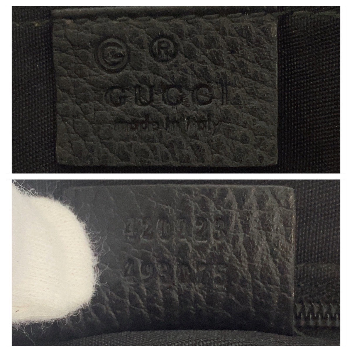 18665
GUCCI グッチ シェリーライン ブラック 黒 ベージュ シルバー金具 レザー 420023 ハンドバッグ レディース AB45