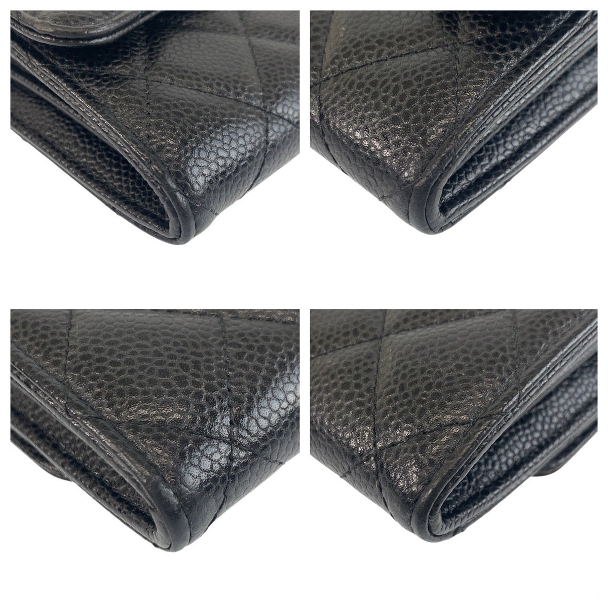18669
CHANEL シャネル マトラッセ ココマーク ブラック 黒 ゴールド金具 キャビアスキン 長財布 ロングウォレット  レディース ABP72