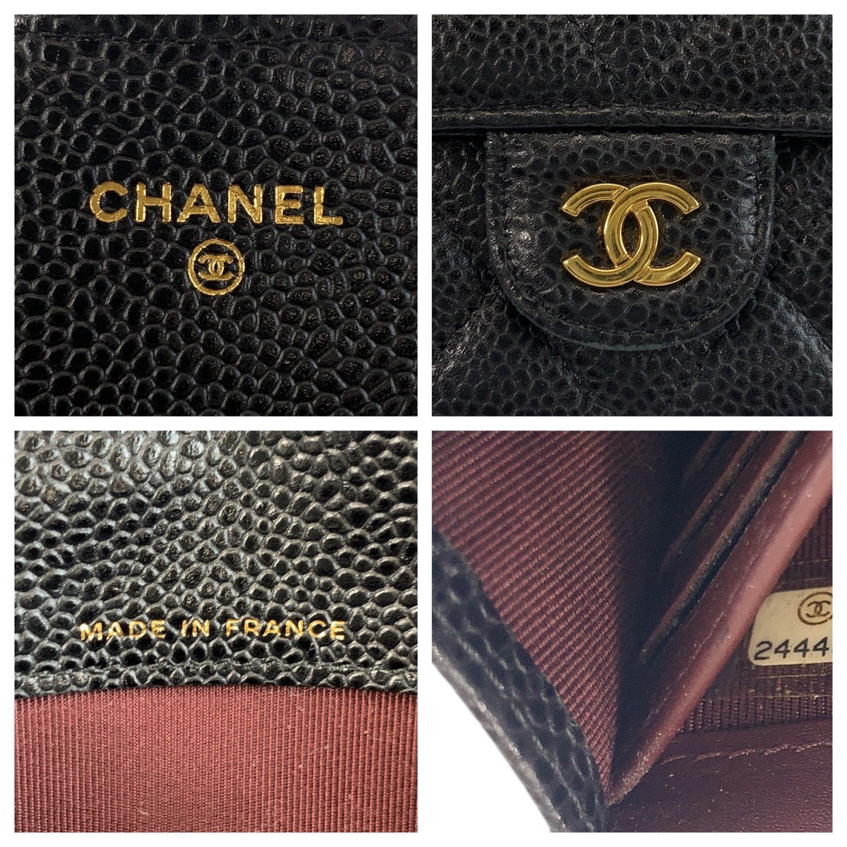 18669
CHANEL シャネル マトラッセ ココマーク ブラック 黒 ゴールド金具 キャビアスキン 長財布 ロングウォレット  レディース ABP72