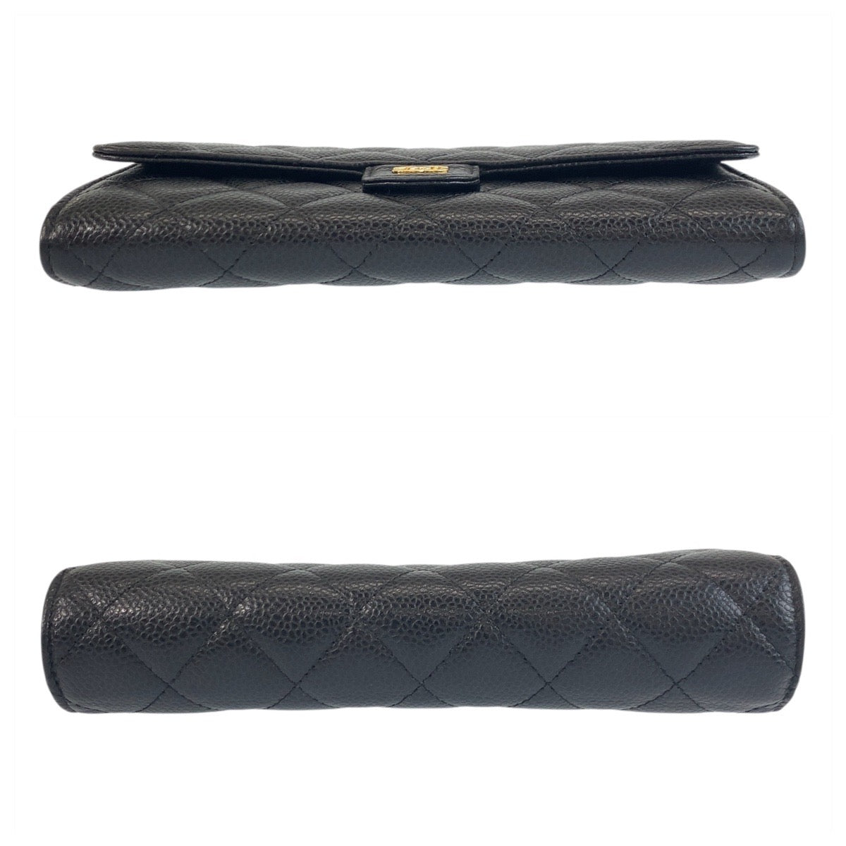 18669
CHANEL シャネル マトラッセ ココマーク ブラック 黒 ゴールド金具 キャビアスキン 長財布 ロングウォレット  レディース ABP72