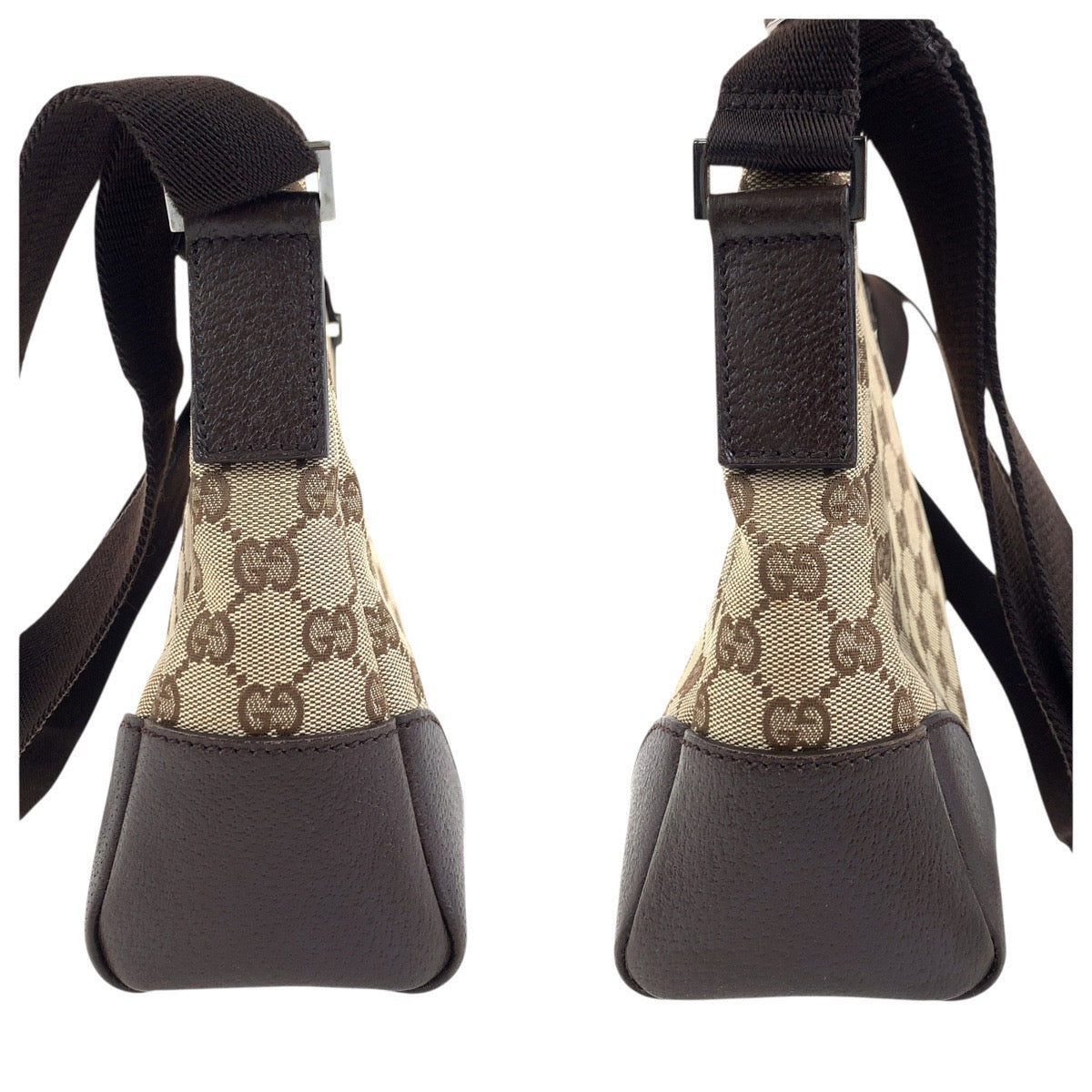 18670
GUCCI グッチ ブラウン シルバー金具 GGキャンバス / レザー 114273 ショルダーバッグ ポシェット レディース ABP48